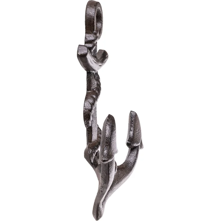 KADAX Anker Wandhaken aus Gusseisen 13,5 x 20 cm, maritime Wandgarderobe mit 2 Haken, Kleiderhaken für Badezimmer, Wanddekoration mit Garderobenhaken (Braun) – Bild 7