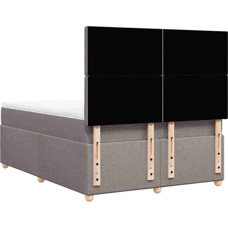 vidaXL Boxspringbett mit Matratze Taupe 140x190 cm Stoff 3293593 – Bild 8