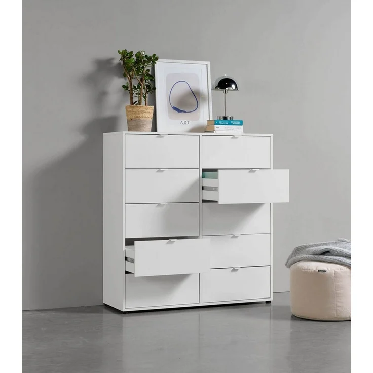 mokebo Sideboard Die Stilvolle, Nachttisch, Highboard, Anrichte, Sideboard fürs Schlafzimmer in Weiß – Bild 2