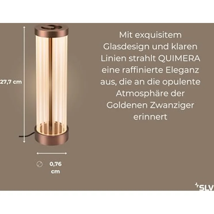 SLV QUIMERA Tischleuchte, 2700/3000K, dimmbar, dunkel kupfer, 4,3 Watt, LED, Schutzart IP20 – Bild 3