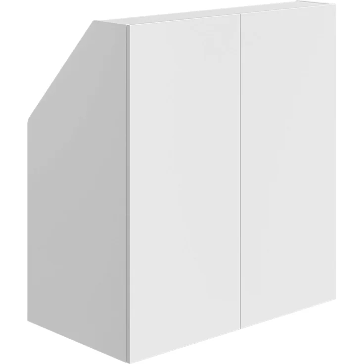 Bellamio 'Aland' Dachschrägenregal mit Türen, weiß, 100x52x90 cm, mit Push-to-open, Schrank für Dachschräge mit 3 Fächern – Bild 1