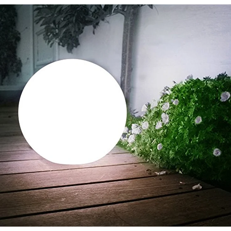 GreenBlue GB123 Außensolarlampe Kugel Solarleuchte LED Durchmesser 20cm (Weiß) – Bild 5