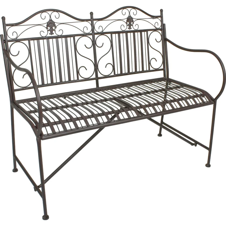 Gartenbank SIGNE - 106cm Breit, Stahl, Braun | Terrassenbank Wetterfest Sitzbank Outdoor Bank – Bild 1