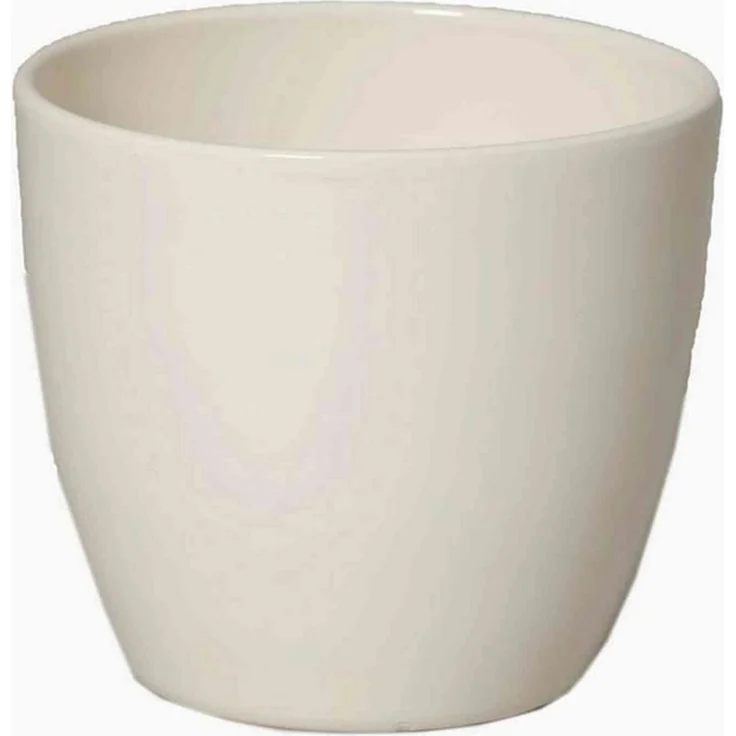 INNA-Glas Blumentopf Keramik Pflanztopf, Ø12cm, 9,8cm, Creme – Bild 1