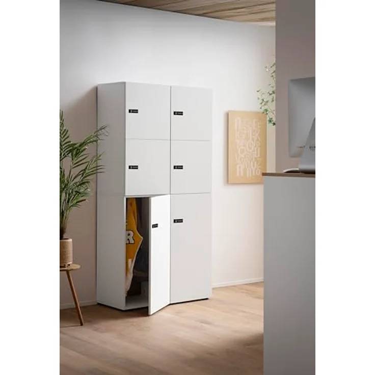 Schildmeyer Locked Spind Schrank Set Dial 702027 mit Zahlenschloss, Holzwerkstoff, mattweiß – Bild 10