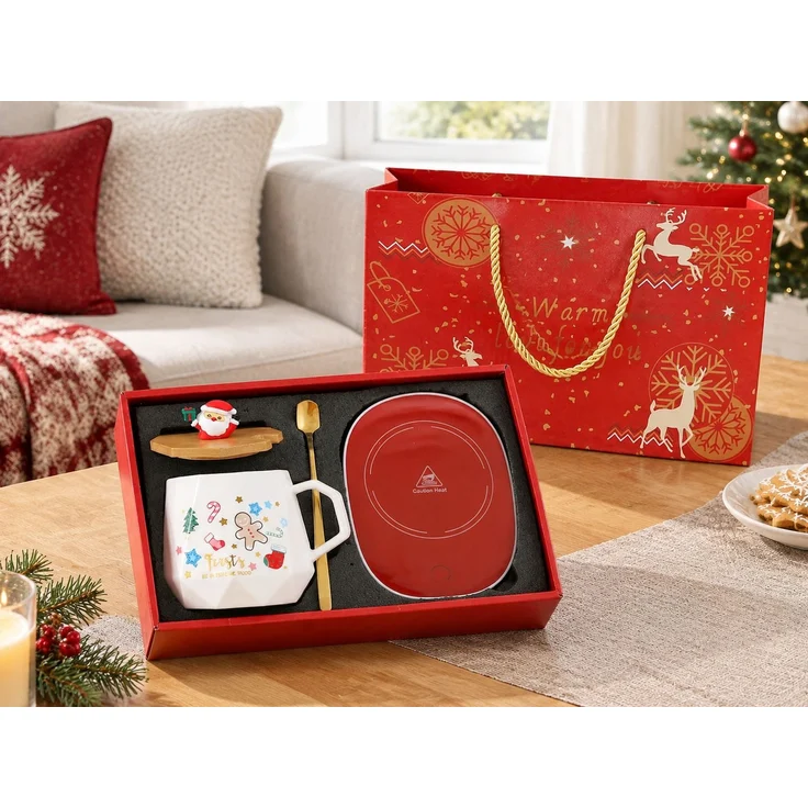 Keramik Kaffeetasse im Weihnachts-Geschenkset mit Weihnachtsmann Rot 28 x 16 x 23 cm – Bild 2