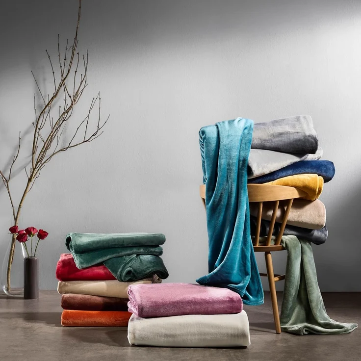 Wohndecke Wohndecke "Salerno", Erwin Müller, Teddy-Fleece Uni – Bild 7