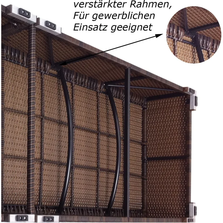 RS Trade 'Verona High' Gartenliege, verstellbare Rückenlehne, Poly-Rattan, 200 x 70 x 40 cm – Bild 6