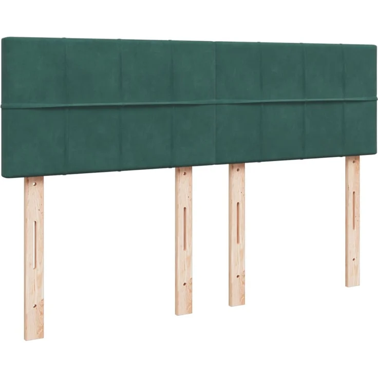 vidaXL Boxspringbett mit Matratze Dunkelgrün 140x200 cm Samt 3286333 – Bild 8