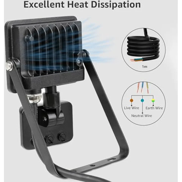 Lepro 50W LED Strahler mit Bewegungsmelder Außen, 4200LM Außenstrahler 5000K Kaltweiß Superhell Scheinwerfer, IP65 Wasserdicht Fluter, Ideale Aussenleuchte für Garten, Innenhöfe, Garage, Haus, Hotel – Bild 7