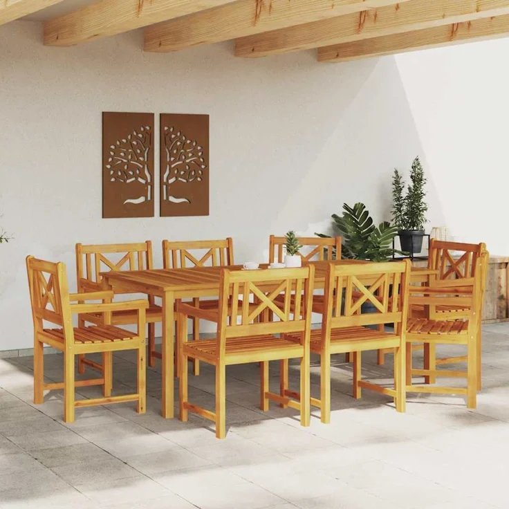 vidaXL Gartenstuhl 8 pcs 56 x 56 x 90 cm Massivholz Akazie 3324848 – Bild 2