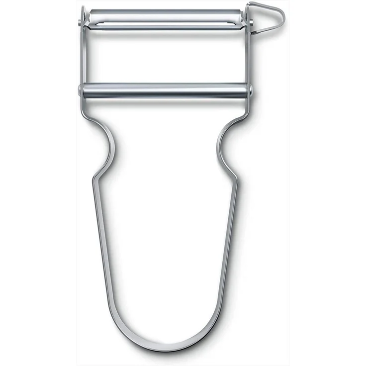 Victorinox STAR Sparschäler, Zweischneidig mit Pendelklinge, Extra Scharf, Metallgriff, Swiss Made