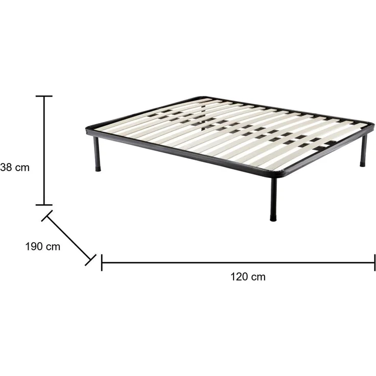Talamo Italia - Doppelbettgestell Ottavia, orthopädisches Untergestell mit 14 Latten, 100% Made in Italy, 120 x 190 x 30 cm – Bild 2
