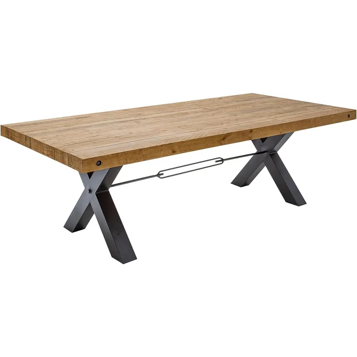 riess-ambiente Esstisch THOR 240cm vintage braun / schwarz (Einzelartikel, 1-St), Esszimmer · Massivholz · Metall · 8cm Tischplatte · Pinie