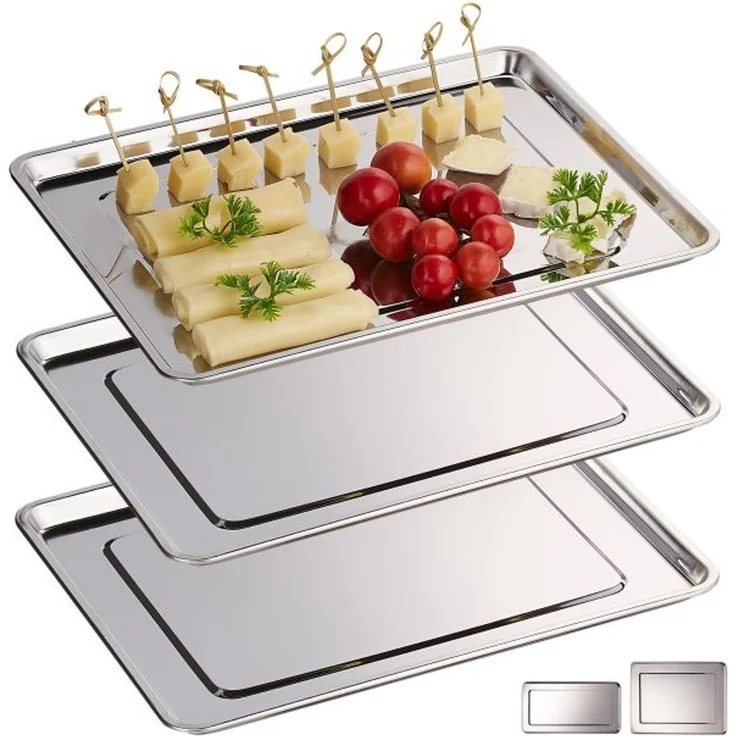 Servierplatte 3er Set, Größe M, 1,5 x 33 x 26,5 cm – Bild 1
