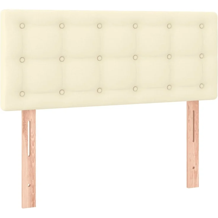 vidaXL Boxspringbett mit Matratze Creme 90x190 cm Kunstleder 3141097 – Bild 6