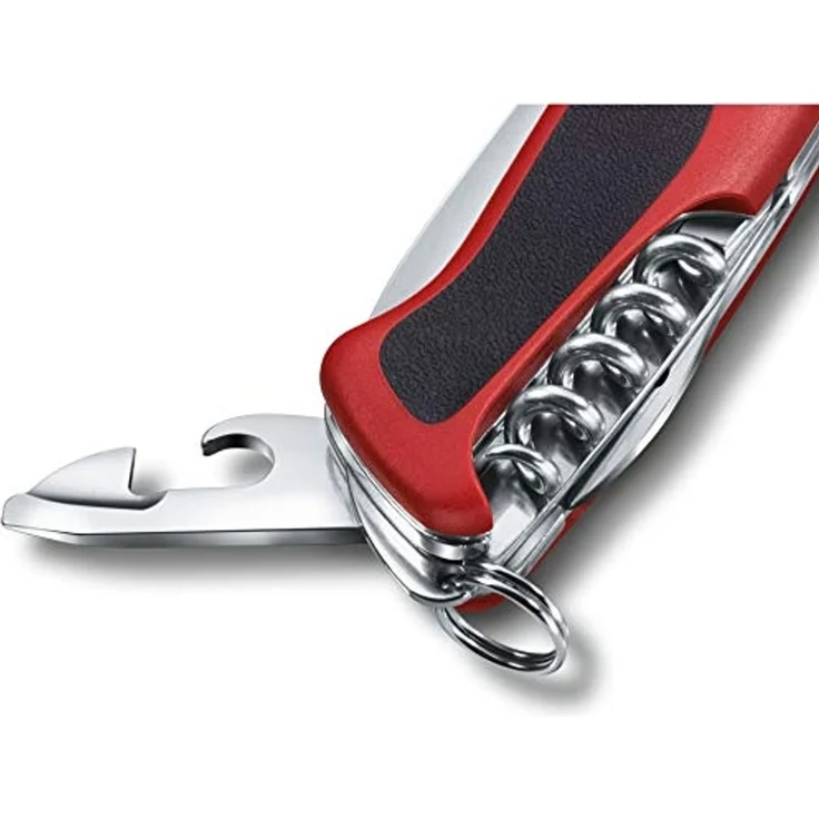 Victorinox Schweizer Taschenmesser Gross, Ranger 68 Grip, Swiss Army Knife, 11 Funktionen, Feststellklinge, Dosenöffner, Korkenzieher, rot/schwarz – Bild 6