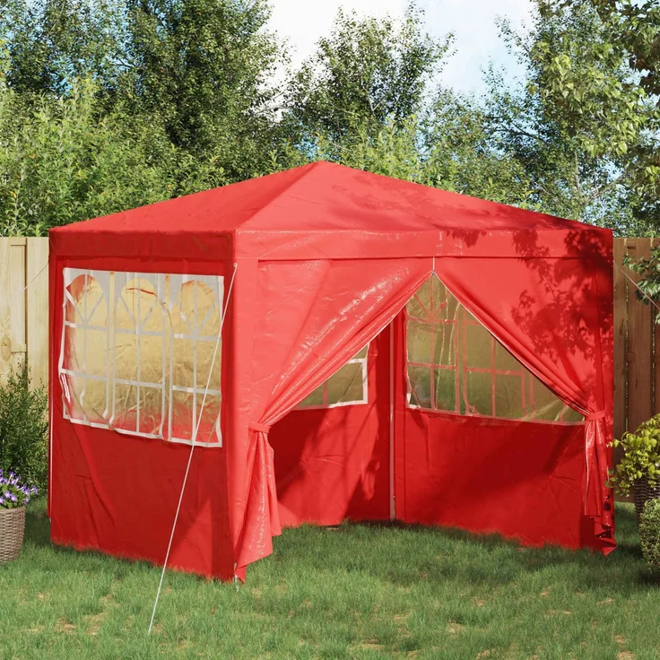 vidaXL Party-Zelt Rot 250 x 250 x 240 cm PE und Stahl 42032996 – Bild 1