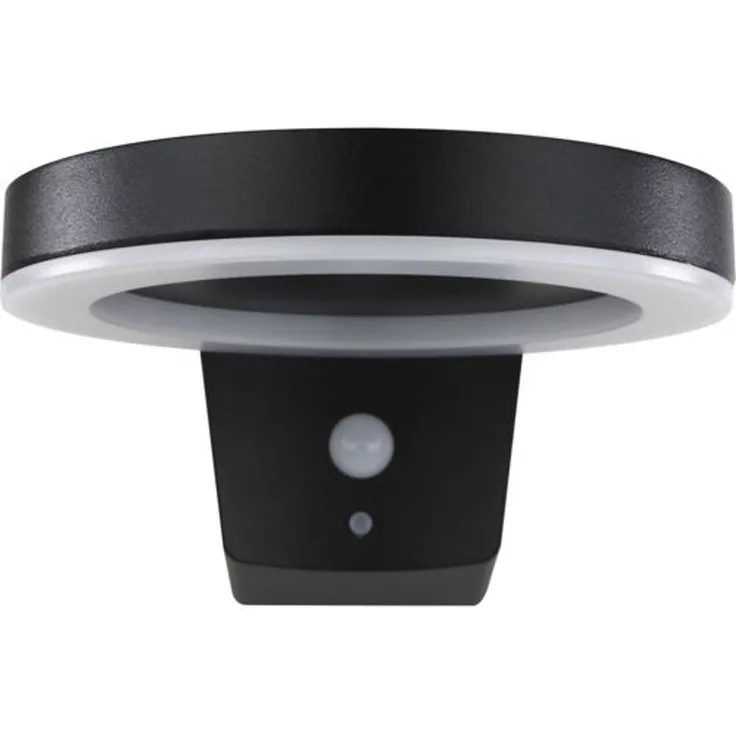 REV LED Solar Wandleuchte Round Metall schw. Bew. Melder2023001100