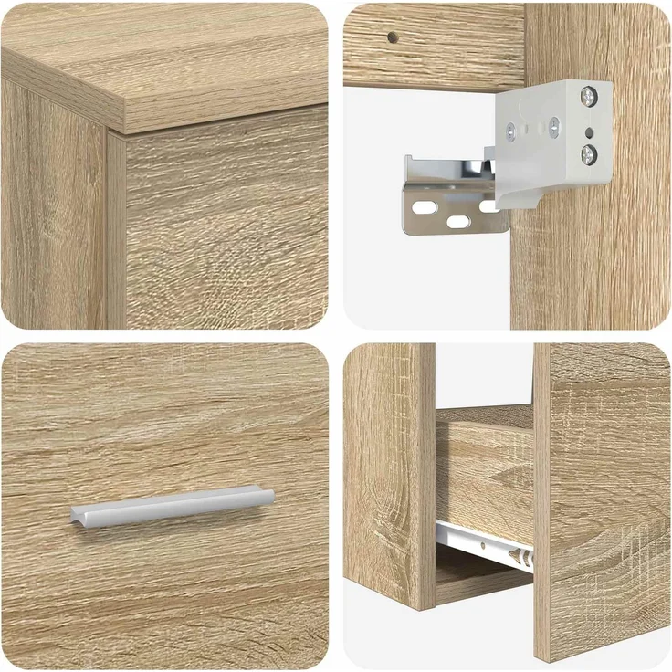 vidaXL Badezimmerschrank-Set 2 stk. Sonoma-Eiche 79,5 x 44,5 x 82 cm 3403986 – Bild 6