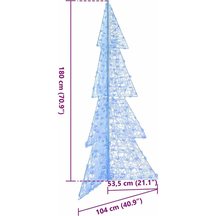 vidaXL Weihnachtsbaum Blau 180 cm Acryl 240 LEDs 42019212 – Bild 10