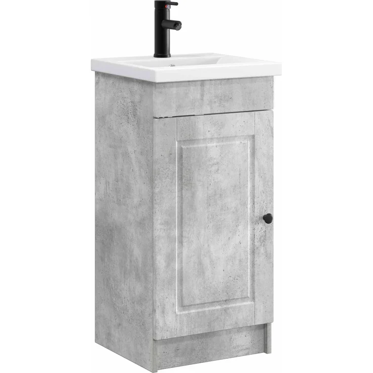 vidaXL Badezimmerschrank mit Waschbecken Betongrau 42 x 40 x 84,5 cm 890057 – Bild 1