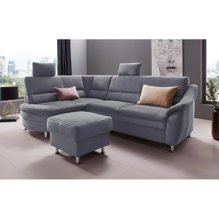 Places of Style Ecksofa Cardoso L-Form, Federkern, wahlweise mit Bett, Schubkasten