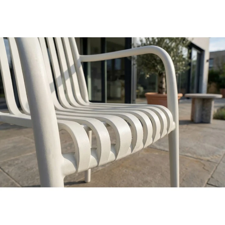 KAWOLA Gartenstuhl MIAVA Outdoor stapelbar Kunststoff cremefarben 81 x 57 x 56 cm – Bild 7