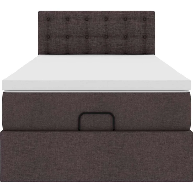 vidaXL Ottoman-Bett mit Matratze Dunkelbraun 90x200 cm Stoff 3311597 – Bild 5