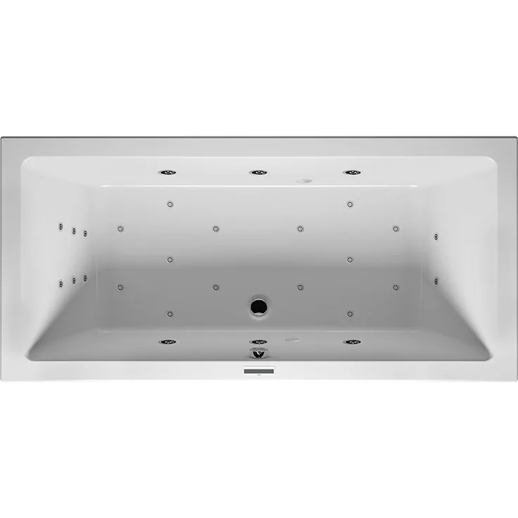 RIHO Lusso Rechteck-Badewanne, Version rechts, mit Joy-System, Einbau, 2-Sitzer, weiß, B0, Ausführung: 180 x 90 x 48 cm, Nutzinhalt: 250 Liter - B026009005