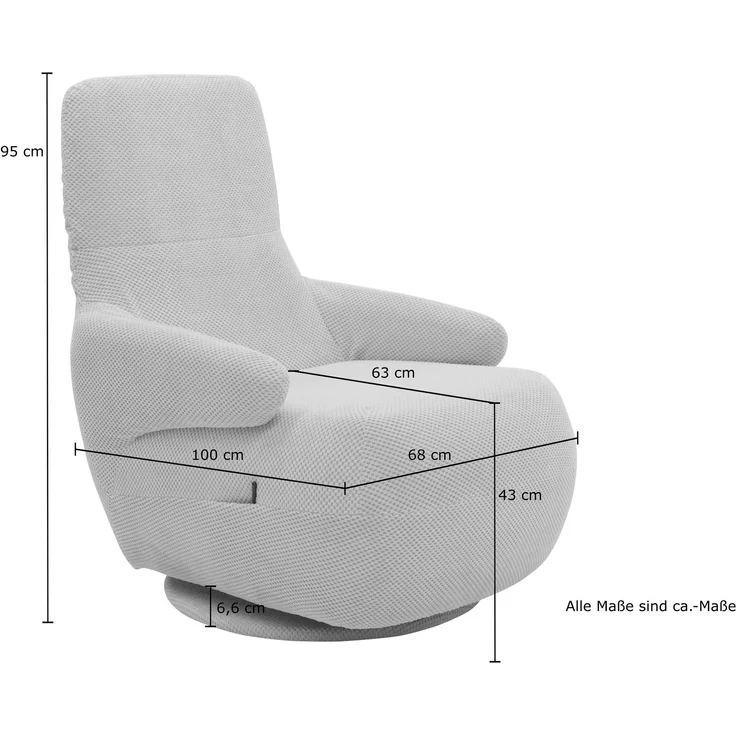 DOMO. collection Sessel 700015, Polstersessel, gepolsterte Rückenlehne, Rückenfunktion, Drehfunktion, Wippfunktion, Cocktailsessel, Loungesessel, 68 x 88 x 67 (BxTxH), grün (mint) – Bild 8