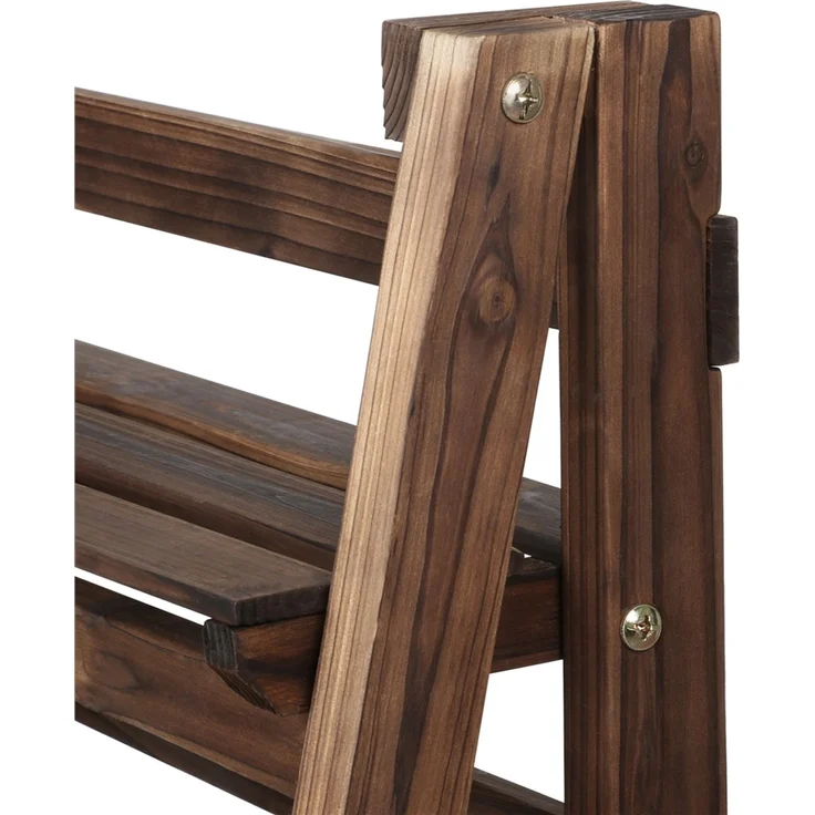 Yaheetech Klappbare Blumentreppe, Blumenregal 4 Etagen, Blumenständer, Standregal, Braun – Bild 6