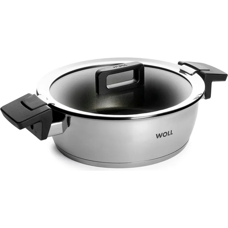 WOLL Kochtopf / Bratentopf (Concept) integrierte Messskala, Ø 24 cm × 7 cm (3,6 l), Edelstahl 18/10 mit 3‑fach Antihaftversiegelung, alle Herdarten inkl. Induktion, spülmaschinen‑ & backofenfest bis ca. 200 °