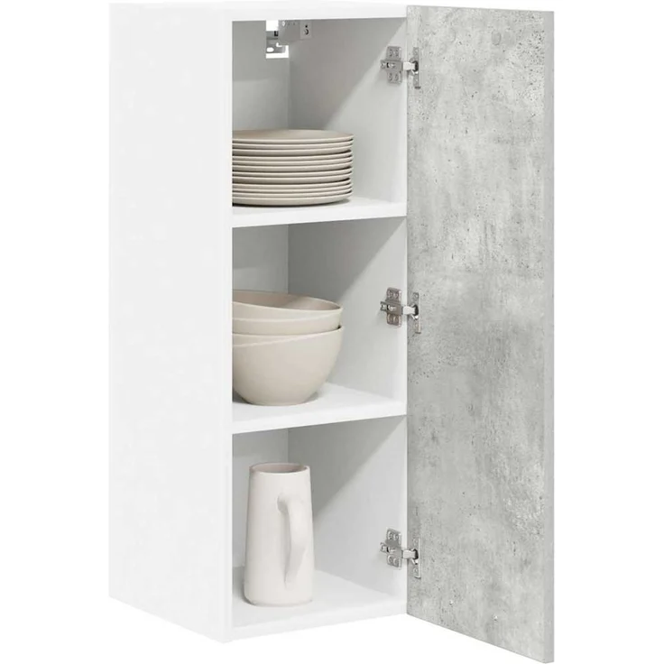 vidaXL Hängeschrank 2 stk. Betongrau und Weiß 30 x 31 x 80 cm 884249 – Bild 3