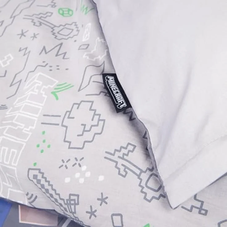 MINECRAFT - Wendebettwäsche, Bettwäsche, Decke und Kissen, mit Reißverschluss, zwei Designs – Bild 7