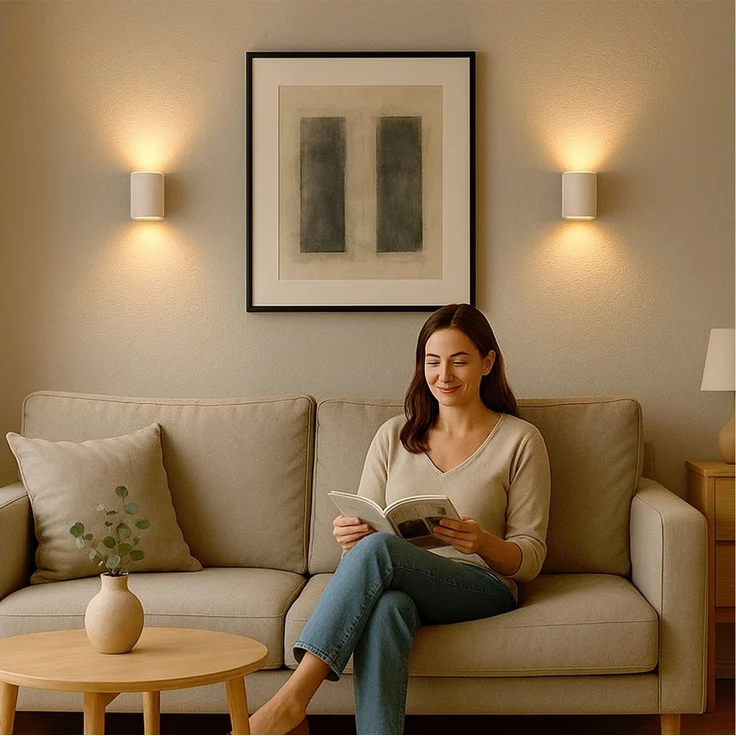SSC-LUXon LED Wandleuchte TUANI Wandlampe weiß gold Up & Down mit G9 LED 3W warmweiß, Warmweiß – Bild 1