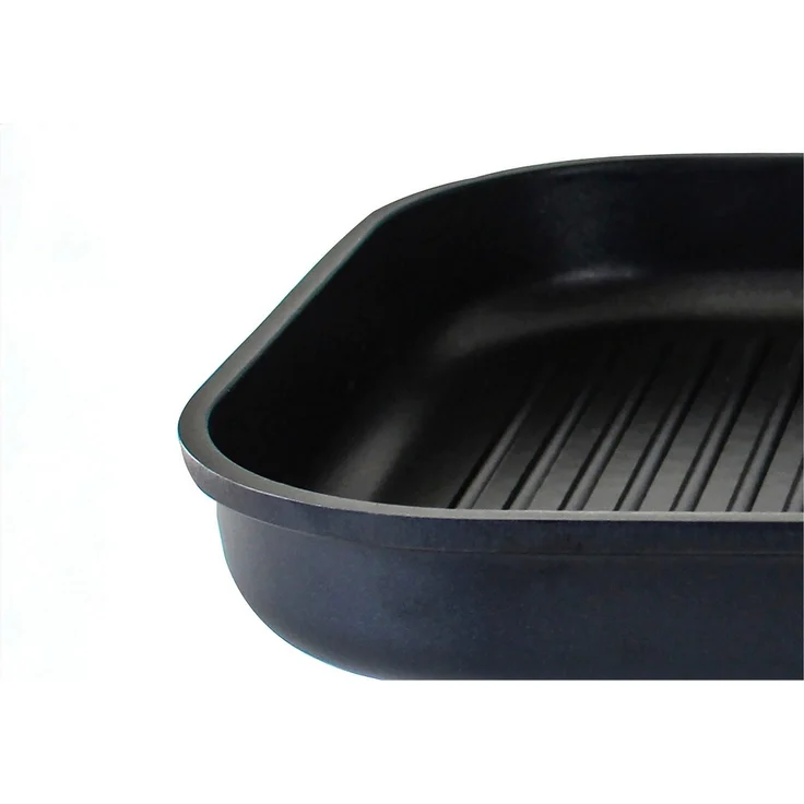 Elo Grillpfanne Alucast, Aluminiumguss (1-tlg), 28x28 cm, ELODUR® Select Versiegelung, Induktion, inkl. Servierzange – Bild 2