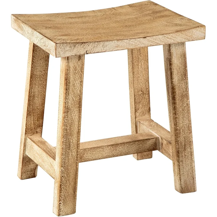 riess-ambiente Sitzhocker FINCA 45cm beige-braun (Einzelartikel, 1 St), Wohnzimmer · Mango-Massivholz · Handmade · Shabby Chic · Landhausstil – Bild 1