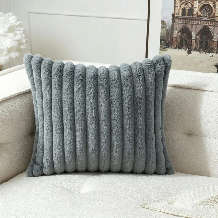 Fyrove Kissenbezug Kissenbezug Plüsch Kissenbezüge 1er Set Flauschig Deko Kissenbezug, Kissenbezüge Sofakissen Couchkissen Bezug Sofa mit Reißverschluss – Bild 2