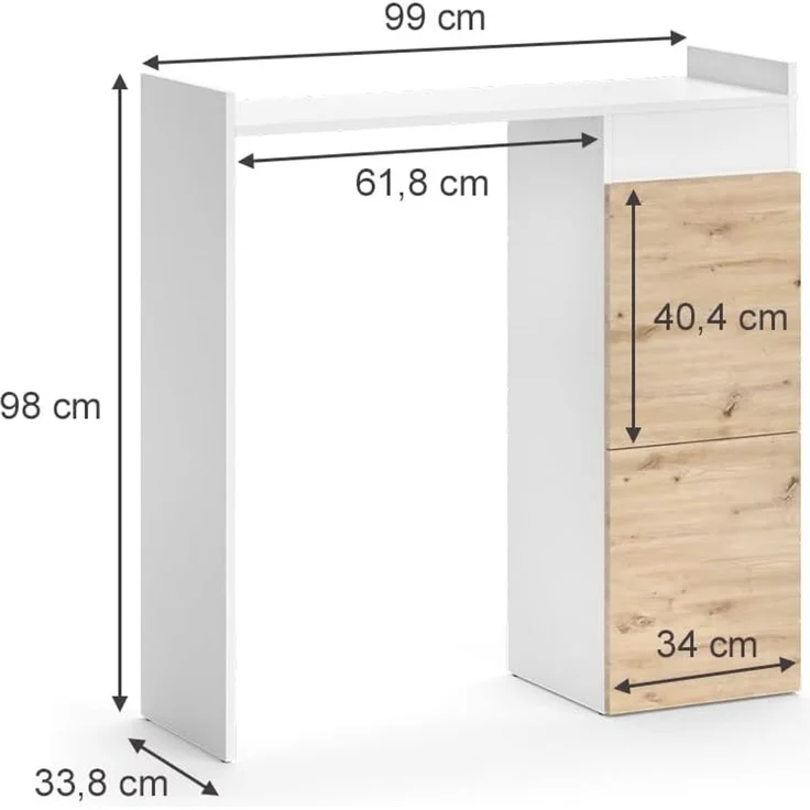 Waschmaschinenschrank Alf Weiß 99 x 98 cm mit 2 Schubladen Vicco – Bild 3
