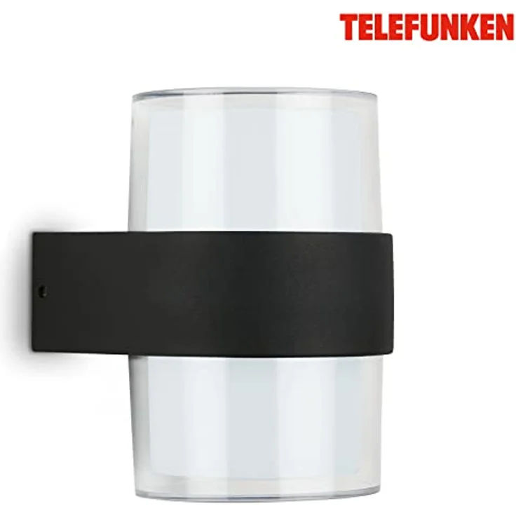 TELEFUNKEN LED Wandleuchte Außen IP44, 2-flammige Außenlampe mit 800 Lumen, 4000K Neutralweiß, Schwarz, 130x95x105 mm – Bild 3
