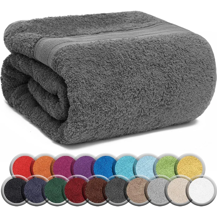 NatureMark SAUNATÜCHER Premium Qualität 80x200 cm SAUNATUCH Sauna-Handtuch 100% Baumwolle Farbe: Anthrazit Grau
