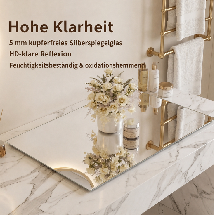Badezimmerspiegel 60x80 cm mit LED-Hintergrundbeleuchtung, Anti-Beschlag, Silber – Bild 8