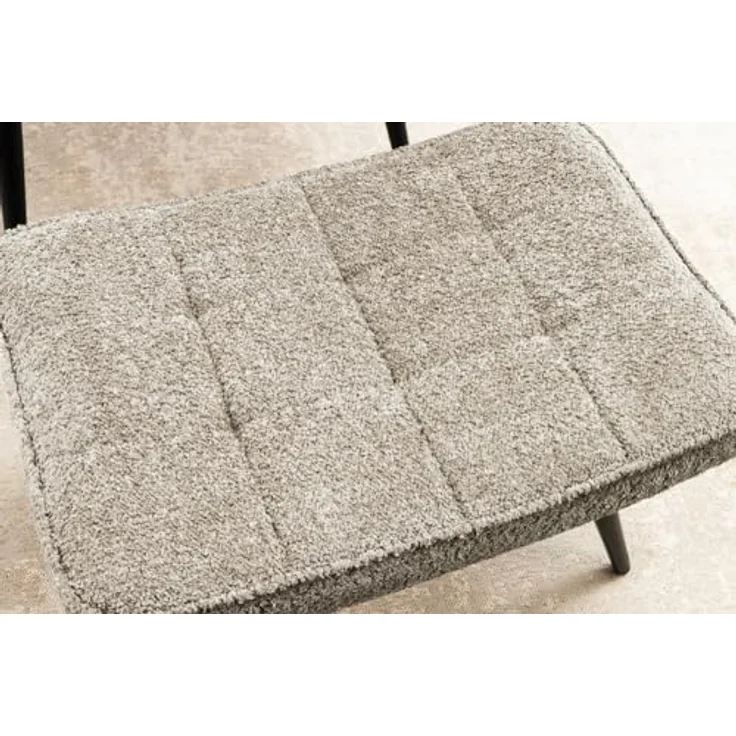 riess-ambiente Fußhocker SCANDINAVIA champagner greige / schwarz (Einzelartikel, 1 St), Wohnzimmer · Bouclé · Metall · Scandinavian Design – Bild 9