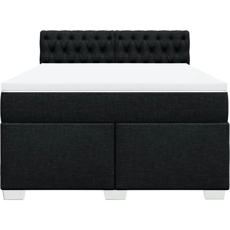 vidaXL Boxspringbett mit Matratze Schwarz 160x200 cm Stoff 3285948 – Bild 4