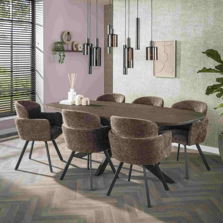 Esstisch Kivon Bronze-Metallic - oval mit Spider-Gestell, 215 cm – Bild 8
