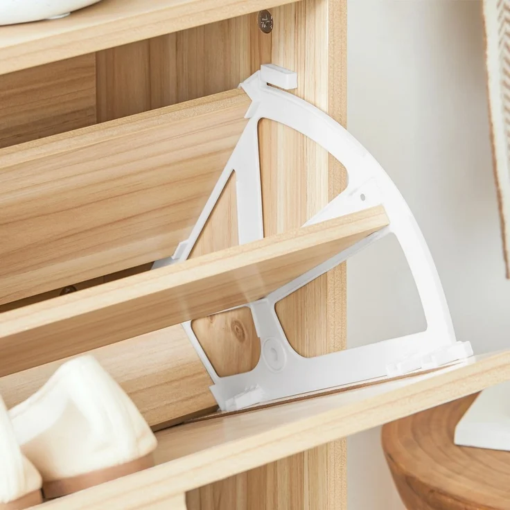 SoBuy FSR160-N Schuhschrank, MDF, Papierfurnier, Naturfarben, 24 x 118,01 x 59,99 cm – Bild 7