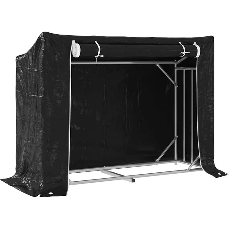 vidaXL Brennholzregal mit Regenschutz 151x60,5x110,5 cm Stahl Verzinkt 4104941 – Bild 2