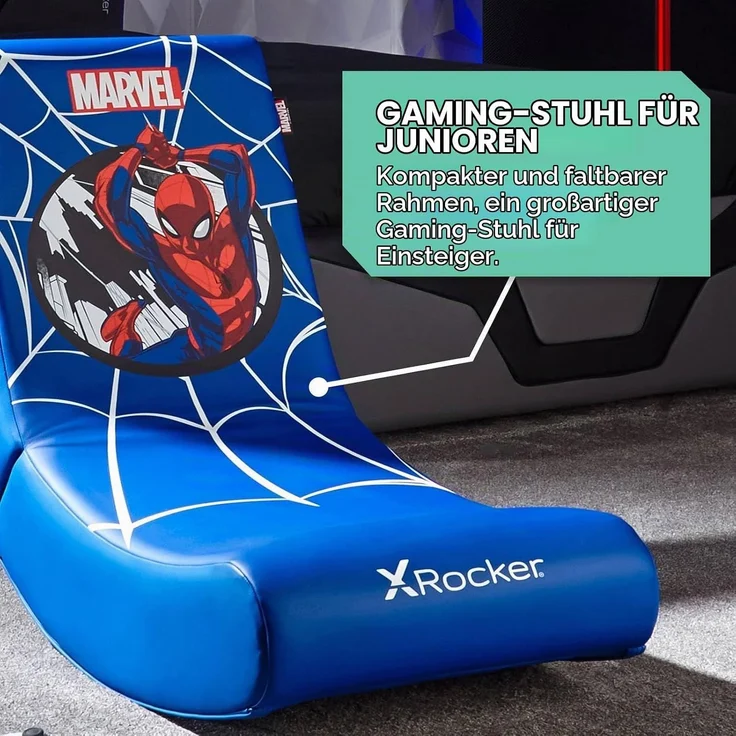X Rocker Gaming-Stuhl Marvel™ Floor Rocker im Spider-Man Design - blau – Bild 5