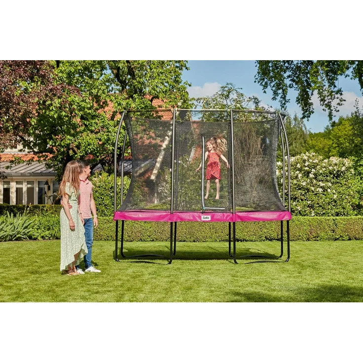 Salta 'Comfort Edition' Trampolin inkl. Sicherheitsnetz, rechteckig, Stahl pink, 249 x 214 x 153 cm – Bild 7